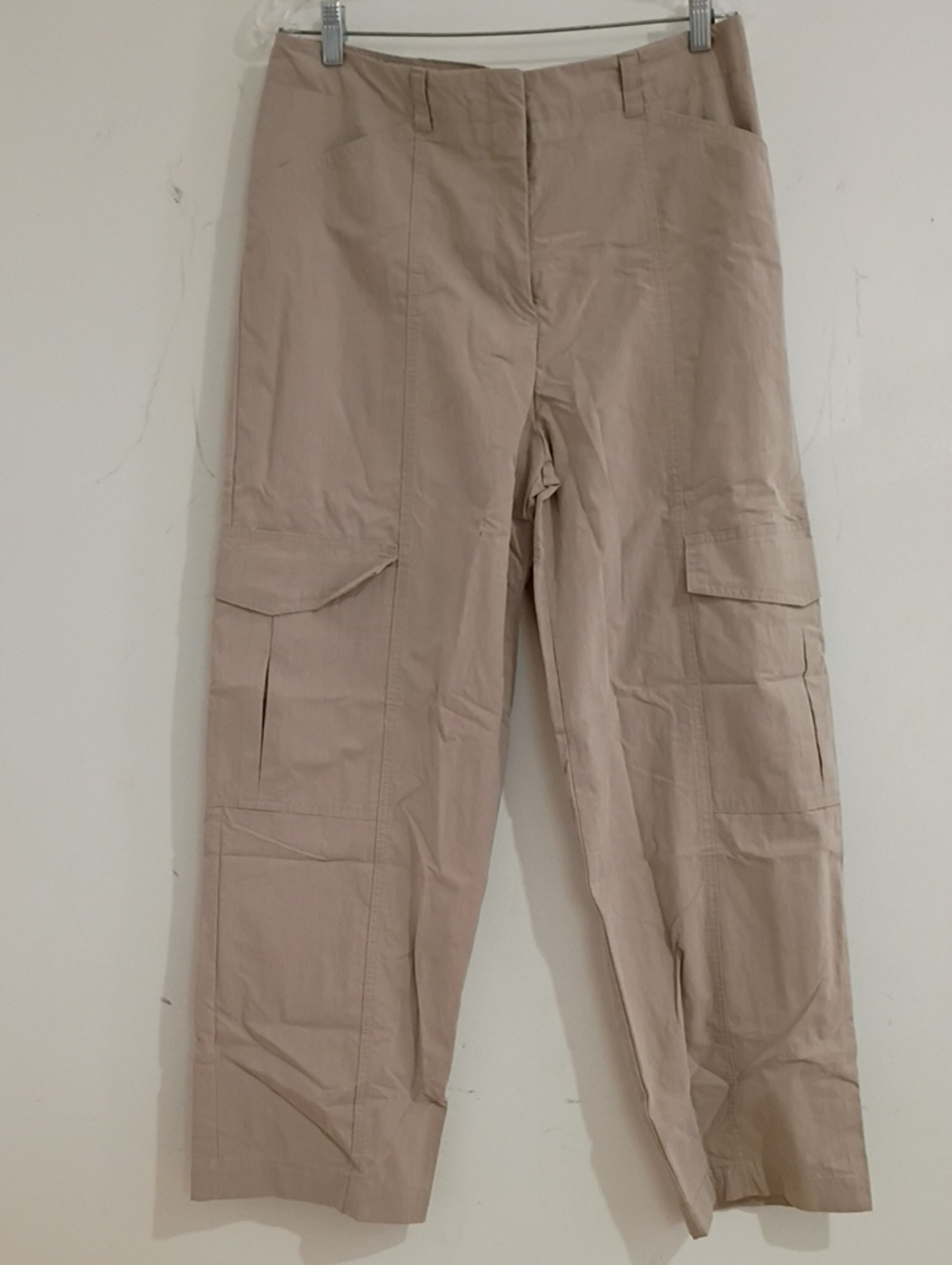 H&M Light Beige Straight-Leg Cargo Pants